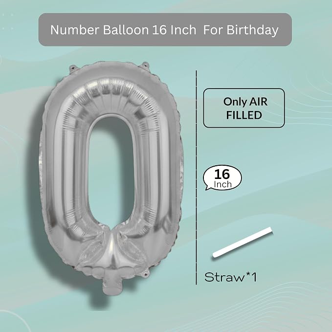 Red Number Balloon 0 Mylar Foil Balloons 16 inch - Image 7