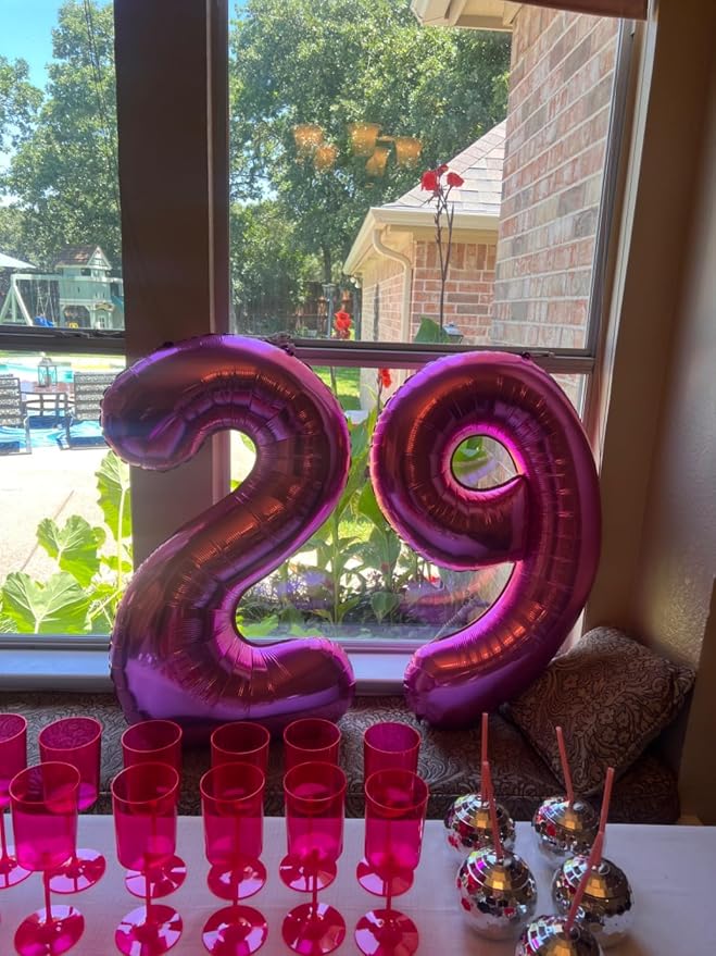 Number Balloons 9 Balloon Hot Pink - Image 2