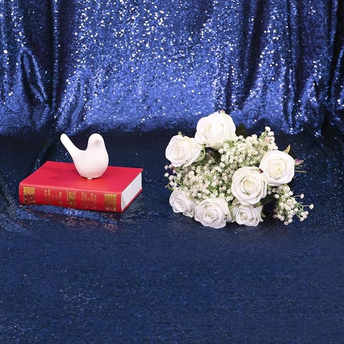 Eternal Beauty Navy Blue 3mm Sequin Backdrop 7x7 Ft - Image 8