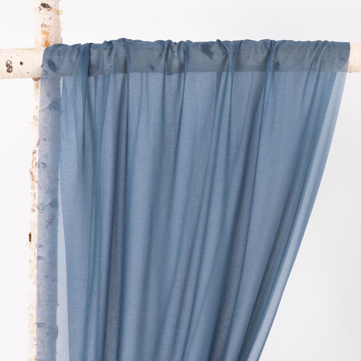 MLMW Wedding Arch Draping Fabric 1 Panel 29" x 20Ft Dusty Blue Sheer Wedding Arch Backdrop Drapes Outdoor Curtain for Ceremony Party Background Ceiling Decor