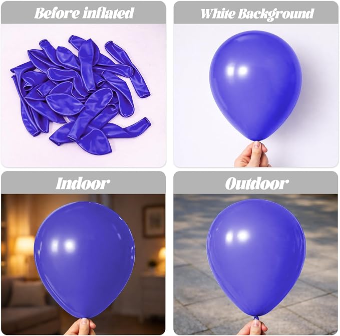 Voircoloria 130pcs Royal Blue Balloons Garland Arch Kit, 18 12 10 5 Inch | - Image 3