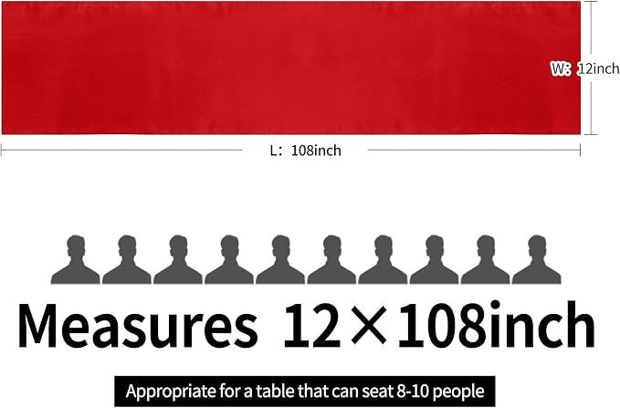 5-Pack Satin Table Runner Red 12 x 108 inches Long, Table Runners - Image 4