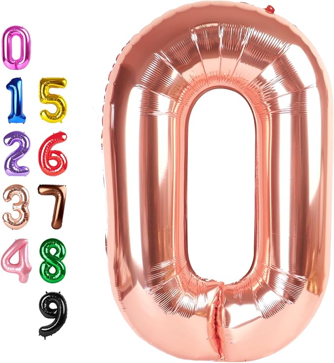 Number Balloons 0 Balloon 40 inch Rose Gold by Enyeopd
