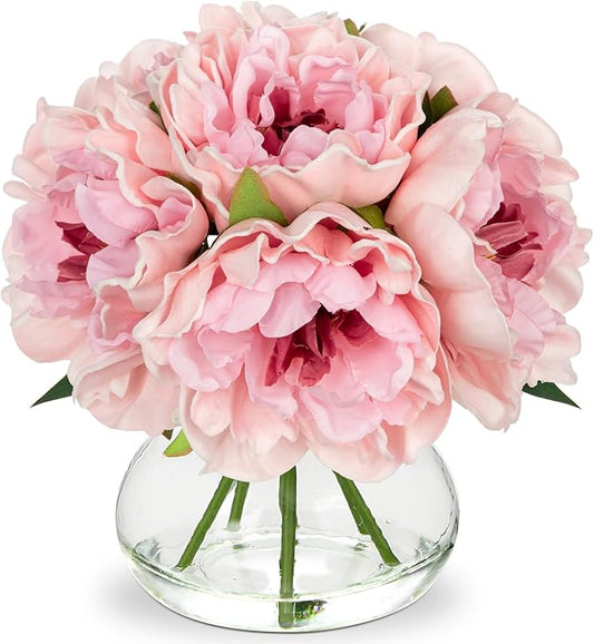 Hollyone Light Pink Peonies Artificial Flowers by Hollyone