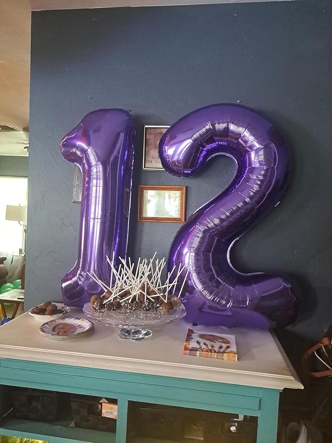 Number Balloons Purple 17 Balloon 40 inch - Image 4