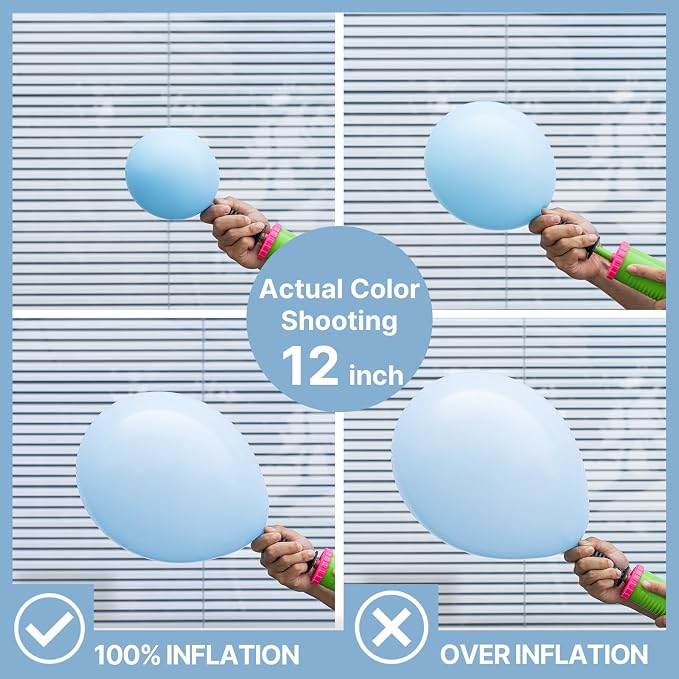 PartyWoo Baby Blue Balloons 50pcs Light Pastel Sky Aqua Blue Color | 5 Inch - Image 4