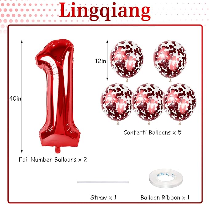 Red 13 & 31 Birthday Balloons - Image 2