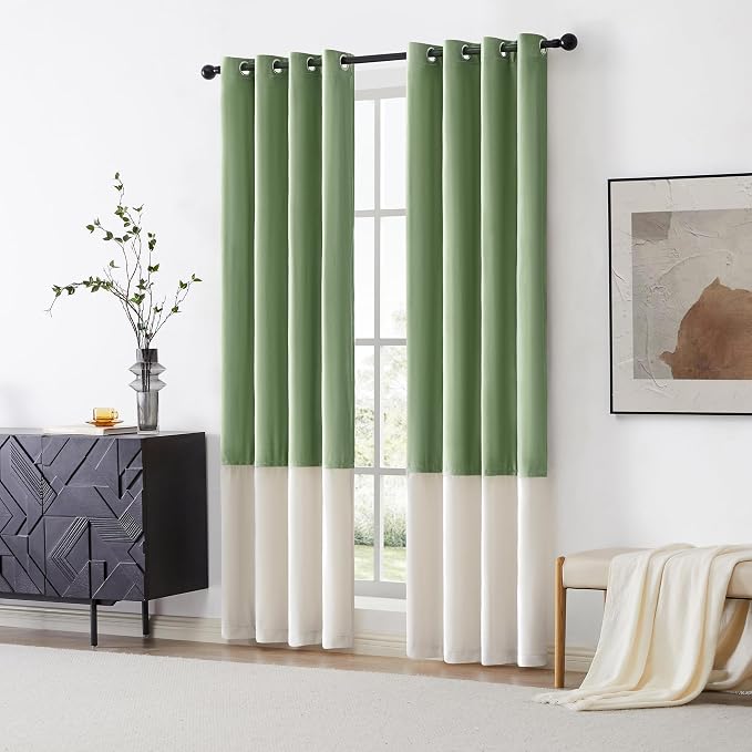 BULBUL Luxury Two Tone Velvet Curtains 96 inch - Image 7