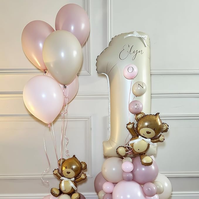 Cream Number 16 Balloons, 40 Inch 16 Balloons Giant Helium Foil Mylar Beige 16 - Image 4