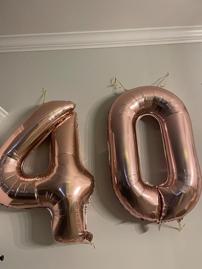 40 Balloons Number for 40th Birthday Decorations Women Men, Rose Gold | 40In - Image 4