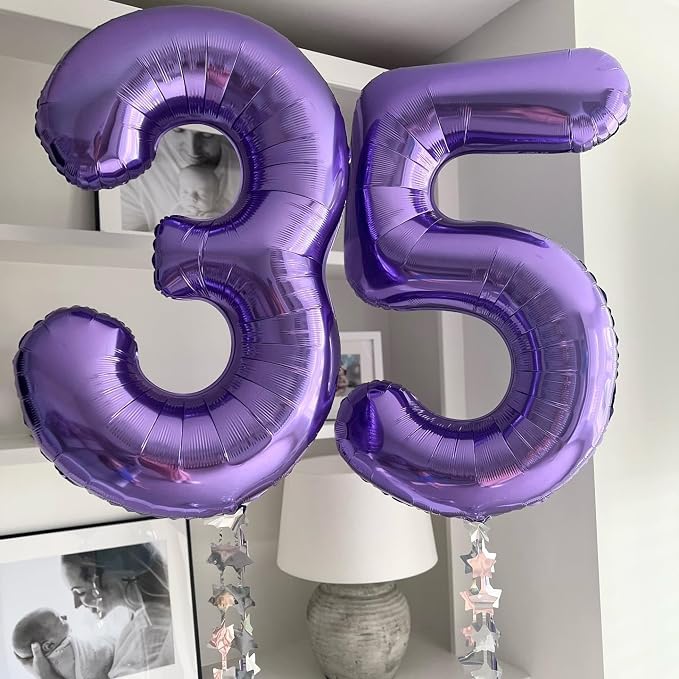 Number 40 Purple Balloons 40 Inch Giant Purple Fiol 40 Helium Balloons - Image 3