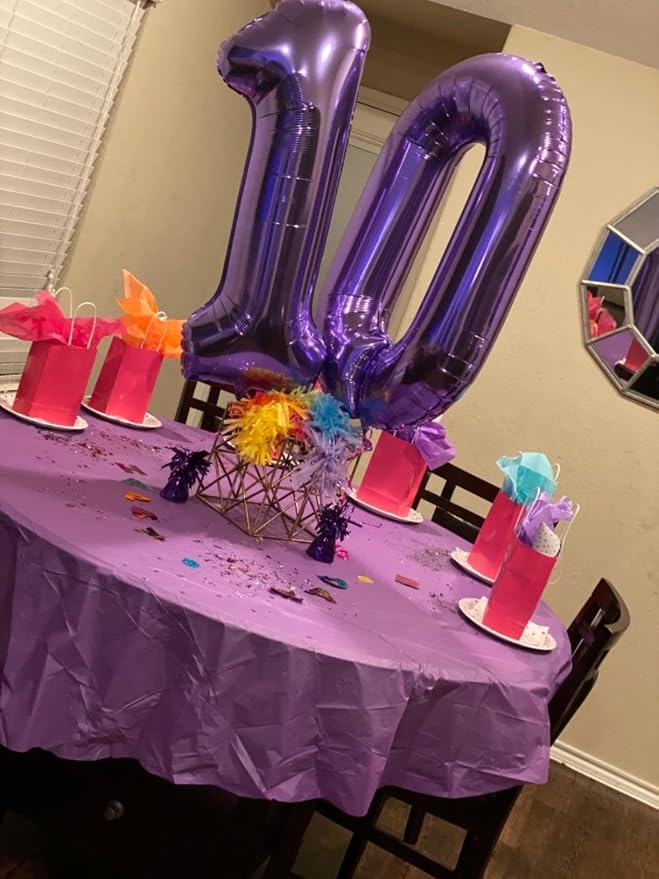 10 Balloon 40 inch Purple Number Balloons - Image 3