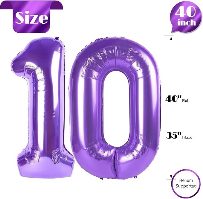 Purple Number 10 Balloon 40 Inch - Image 5