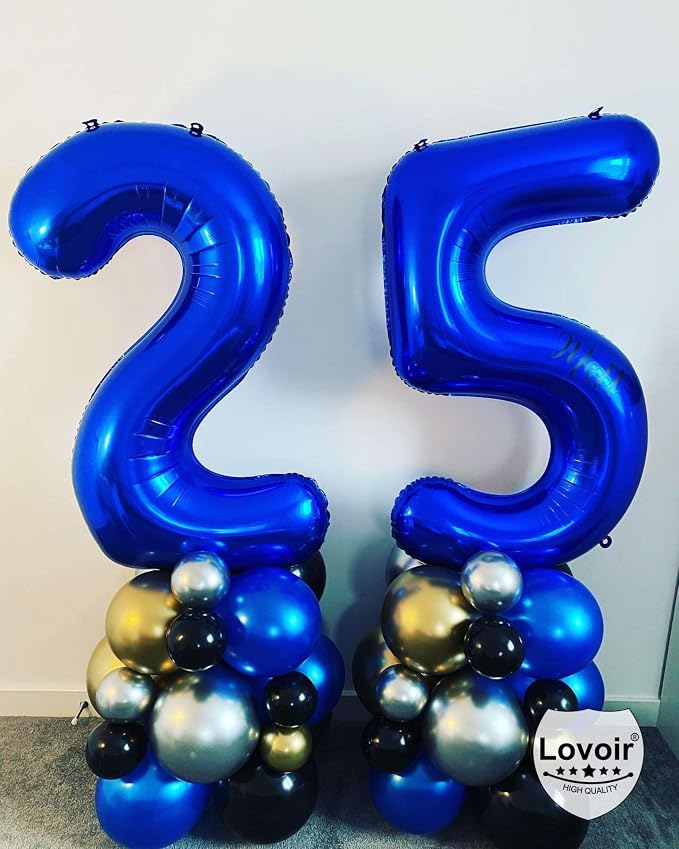 Navy Blue 26 Number Balloons, 40 Inch Giant Number 26 Balloons Foil Mylar - Image 7
