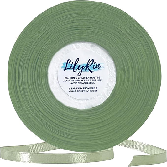 Sage Green Ribbon 1/4 Inches 36 Yards Satin Roll Perfect by LilyRin