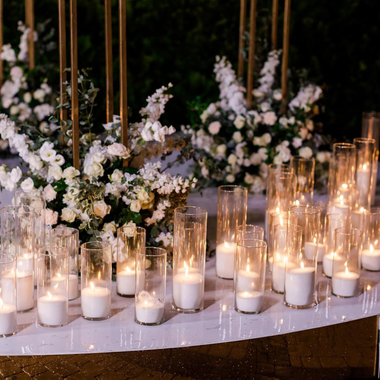 Sawysine 18 Pcs Glass Cylinder Vases 2.5''/2.95''/3.9'' Diameter Clear Flowers Vase Hurricane Floating Candles Holders for Table Centerpieces (2.5 x 5 in,2.5 x 6 in,2.5 x 8 in)