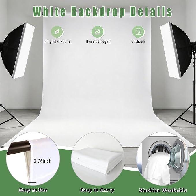 White Photography Backdrop for Photoshoot, Fabric 10x20ft | Versatile Studio - Image 6