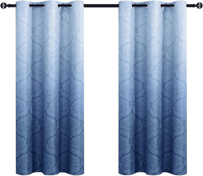 DWCN Navy Blackout Damask Curtains - Image 8