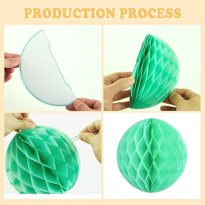 SUNBEAUTY 16Pcs Pastel Honeycomb Decorations 8'' Pastel Rainbow Hanging - Image 5