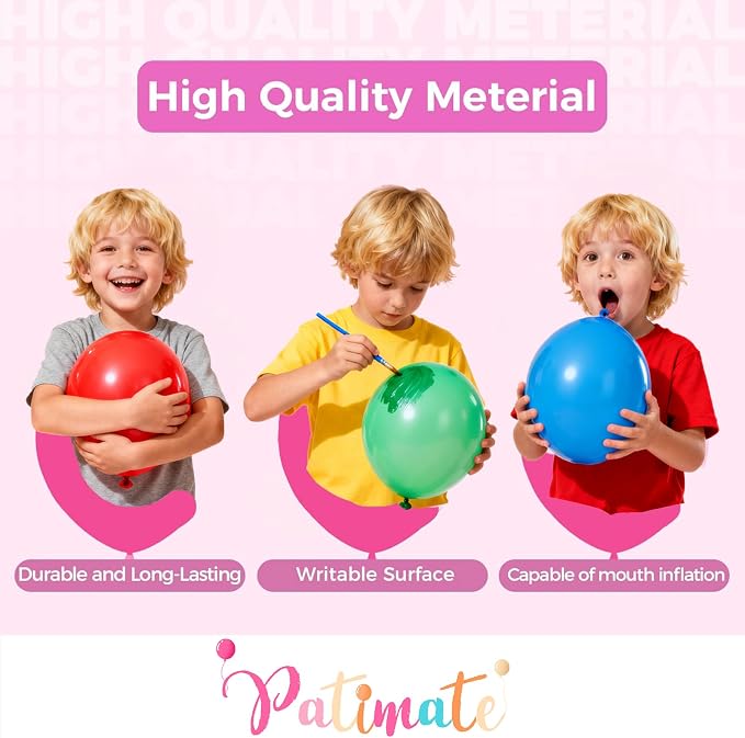 Patimate White Balloons 150pcs 5 Inch White Latex Party Balloons | Engagement - Image 4