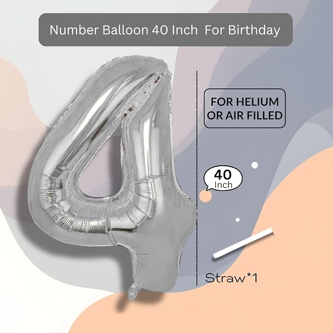 Caramel Number Balloon 4 Mylar Foil Balloons 40 inch - Image 8