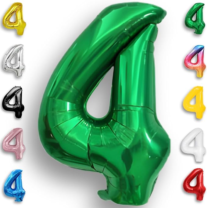 Green Number Balloon 4 Mylar Foil Balloons 32 inch by Unknown
