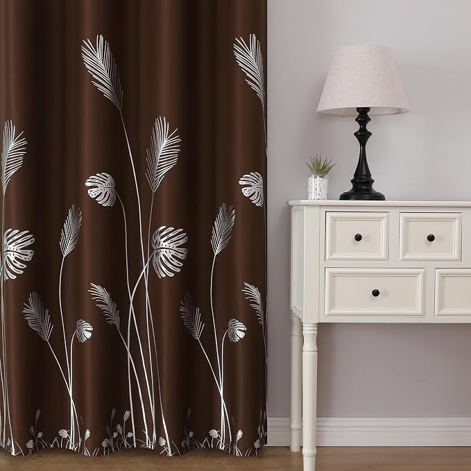 Brown Thermal Insulated Blackout Curtains 72 Inches Long - Image 2
