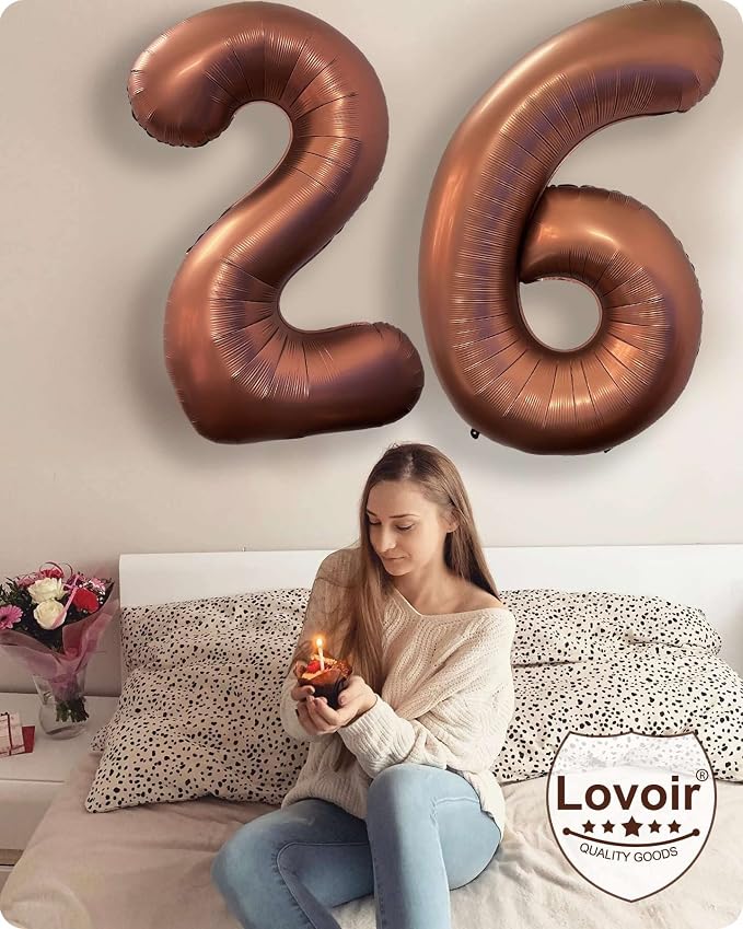 40 Inch Coffee Brown Number 4 Balloon Large Size Jumbo Digit Mylar Foil Retro - Image 7
