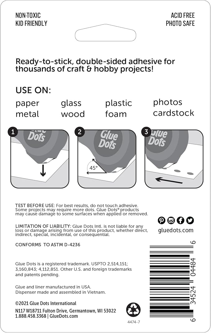 Glue Dots, Craft Dots Dot N' Go Dispenser, Double-Sided, .38 Inch, 200 Dots - Image 3