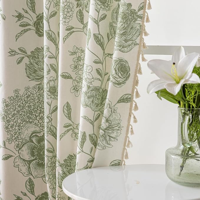 F-CHU Boho Floral Linen Curtains - Image 5