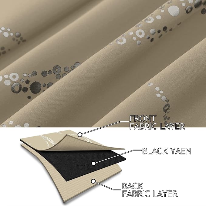 Yakamok Natural Light Blocking Curtains 72 Inches Silver Print 2 Panels | - Image 4