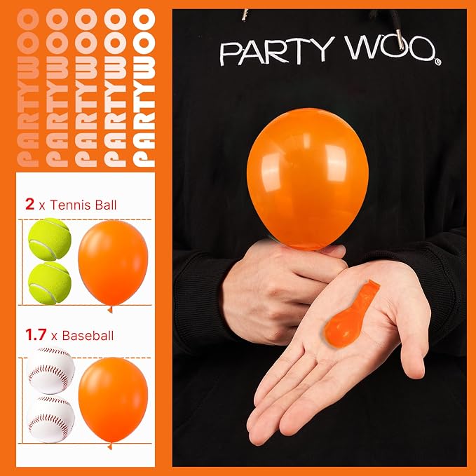 PartyWoo Orange Balloons 100pcs Latex Helium Balloons 5 Inch | Birthday Baby - Image 3