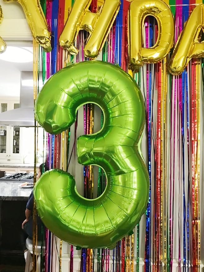 6 Balloon Numbers, 40In Green Balloons - Image 3