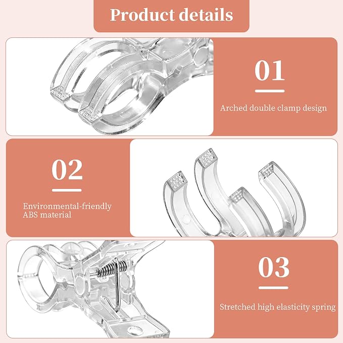 10 Pack Clear Balloon Arch Clips, Transparent Backdrop Spring Clamps, 3.5inch - Image 6