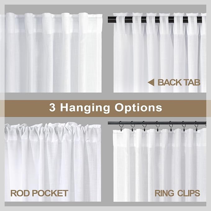 Pitalk White Curtains 86 Inches Long - Image 5