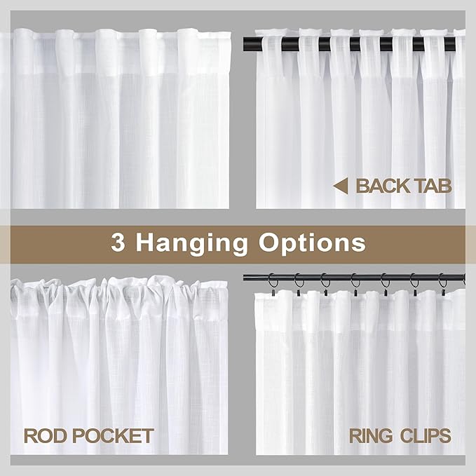 Pitalk White Sheer Curtains 80 Inch Length - Image 6