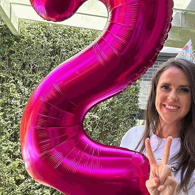 21 Balloon - Hot Pink Birthday Number Balloons, 40 Inch Party Decorations | Hot - Image 4