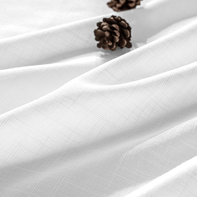 MIULEE White Linen Curtains 104 Inch Long 2 Panels - Image 2