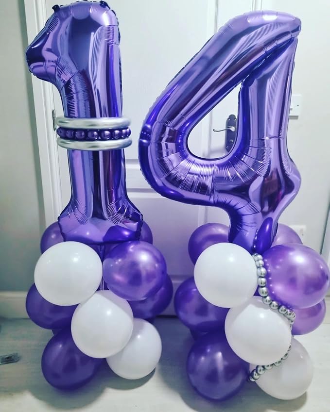 Number 40 Purple Balloons 40 Inch Giant Purple Fiol 40 Helium Balloons - Image 5