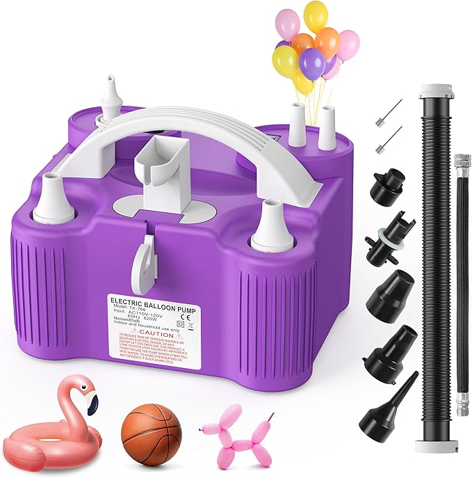4-in-1 Electric Balloon Pump Triple Nozzles by BalloonPumpExpert%EF%BC%81