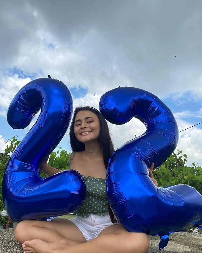 40 Inch Night Blue Number 3 Balloon, 3rd Blue Birthday Party Decorations | 40 - Image 2
