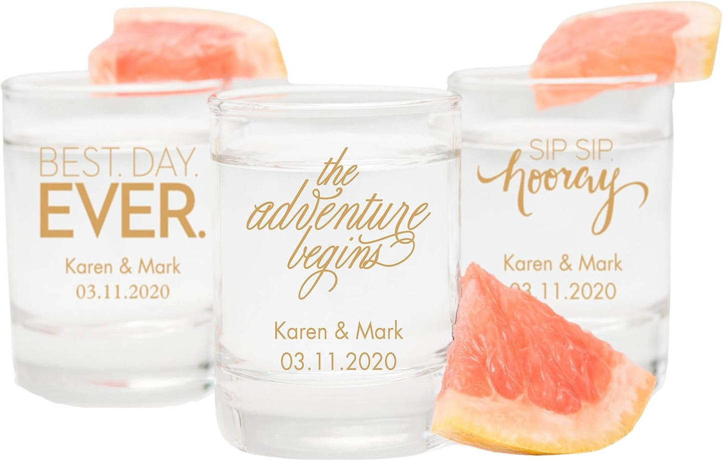 WEDDINGSTAR Personalized 2.75oz Shot Glass Customizable Full Color Print - 12 pack