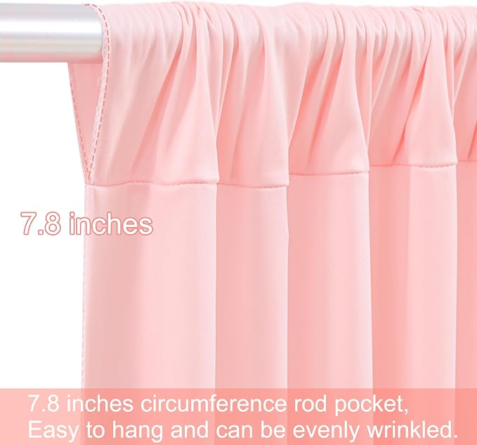 4 Panels Blush Pink Backdrop Curtains - Image 8