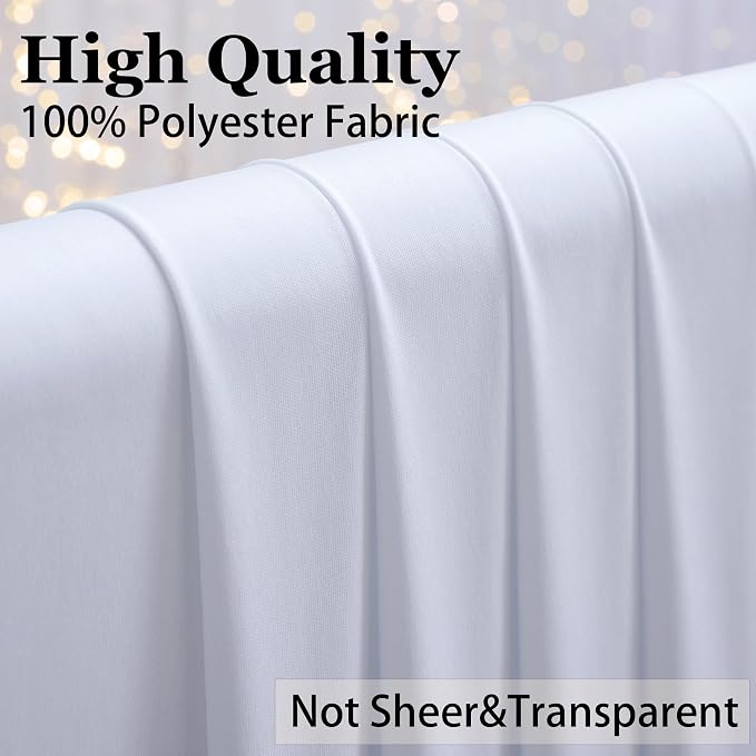 30×12 ft White Wrinkle Free Backdrop Curtain, Soft Silky Easy to Drape Wedding - Image 4