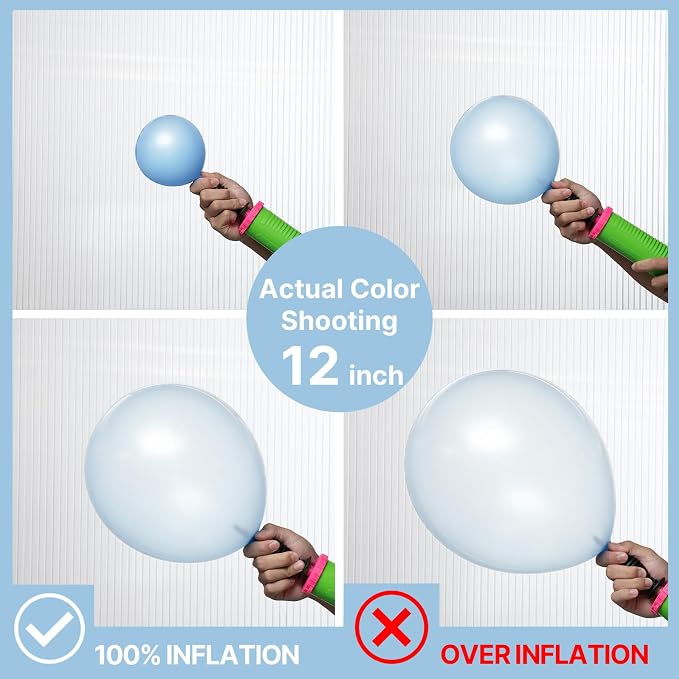 PartyWoo Pearl Light Blue Balloons 100pcs Baby Pastel Blue Color | 5 Inch - Image 4