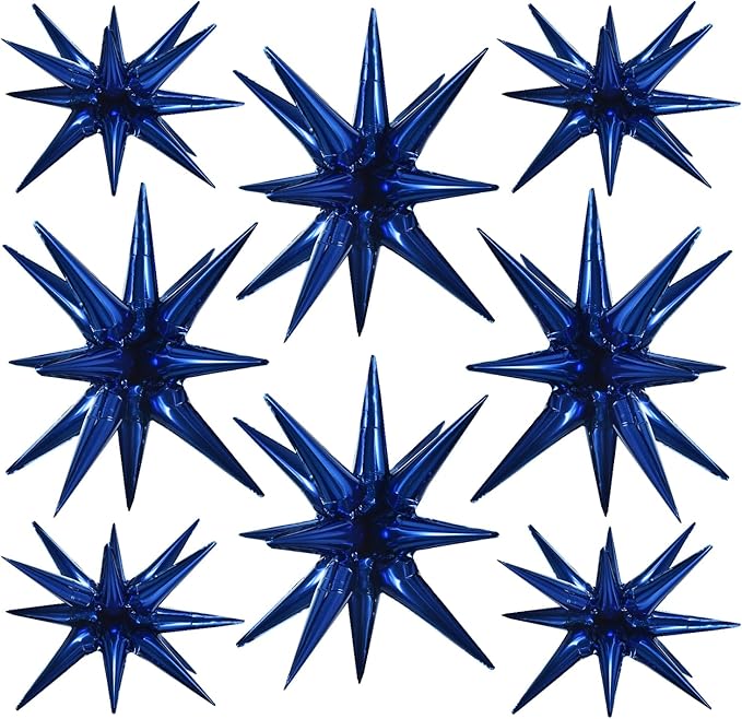 TONIFUL 8 Pcs Star Balloons Navy Blue Foil Explosion Balloon Party Decor | 2 by TONIFUL