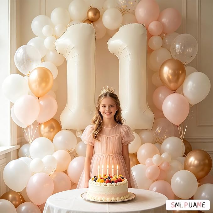 40 Inch Beige Number 5 Balloons - Image 6