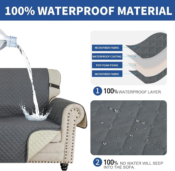 XINEAGE Quilted Sofa Cover Waterproof Couch Covers - Image 4