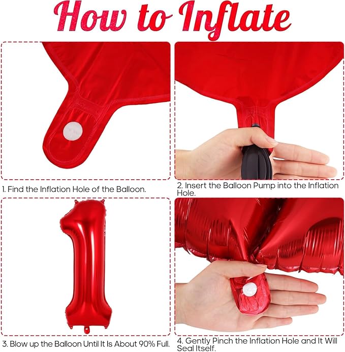 Red Number 10 Balloons, 40 Inch Big Large Foil Number Balloons, Jumbo Giant - Image 5
