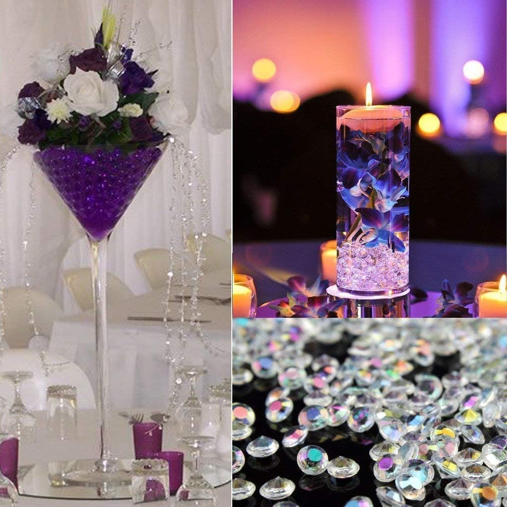 1000pcs/ Pack Wedding Table Acrylic Diamond Scatter Crystals Confetti Acrylic Gems Vase Fillers Rhinestones for Wedding, Bridal Shower, Vase Beads Decorations (10mm, Orange)